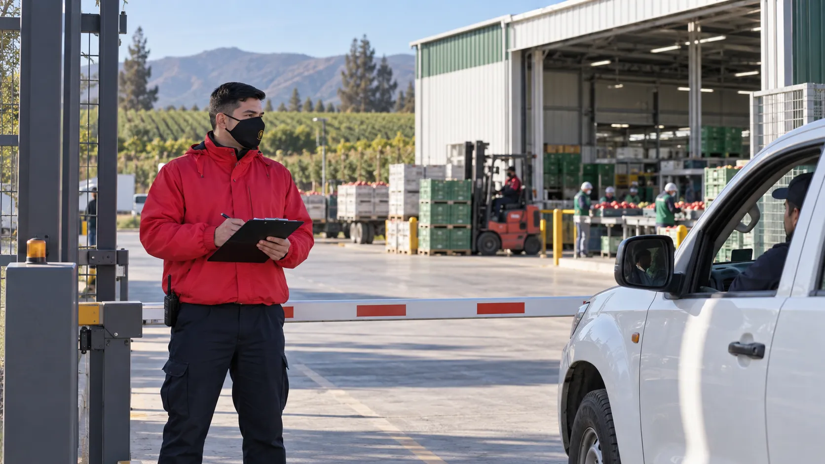 Servicio de seguridad de Serprotal en una instalación agroindustrial.