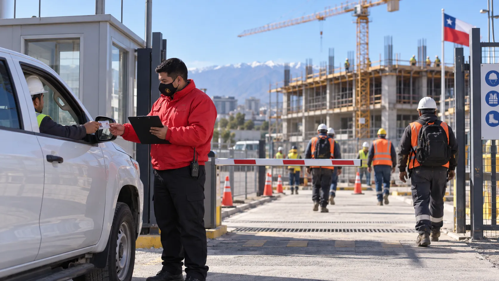 Servicio de seguridad de Serprotal en una instalación de construcción.