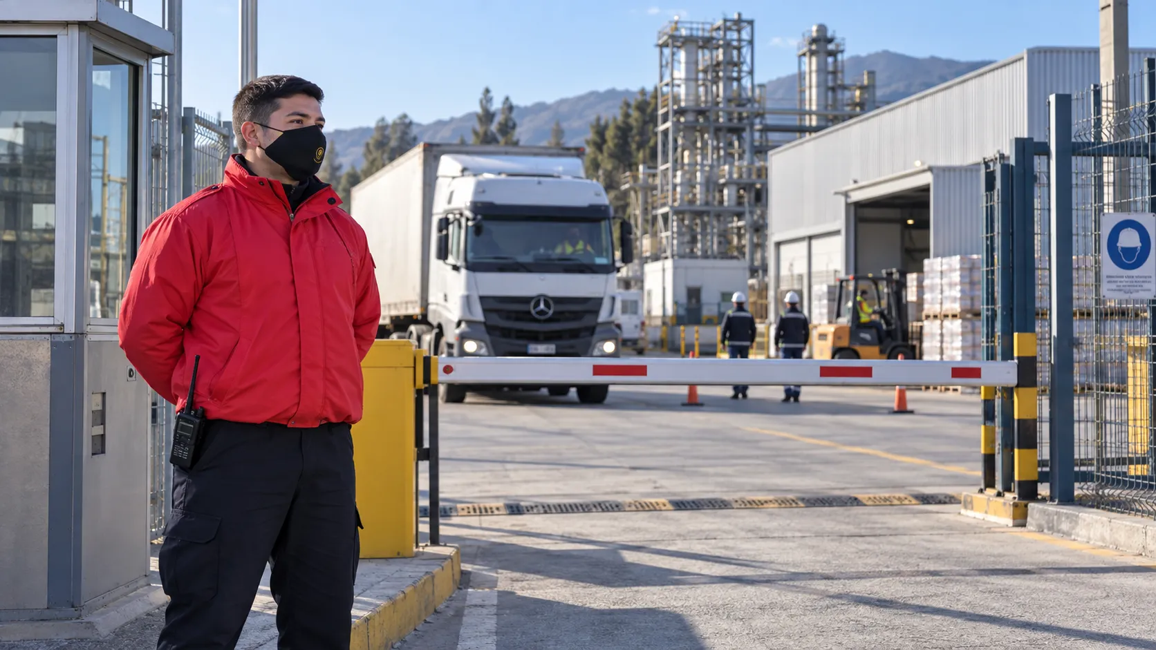 Servicio de seguridad de Serprotal en una instalación industrial.